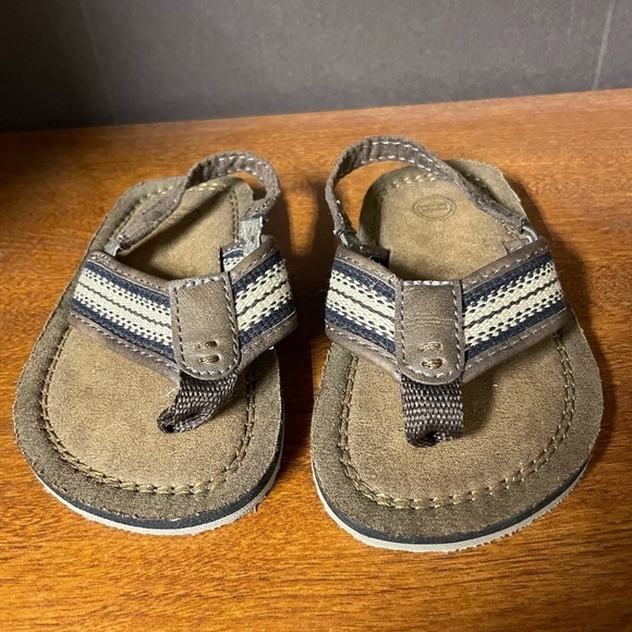 Wonder Nation Beach Canvas Flip Flops (Toddler Boys) Size 9-10 - Picture 3 of 9